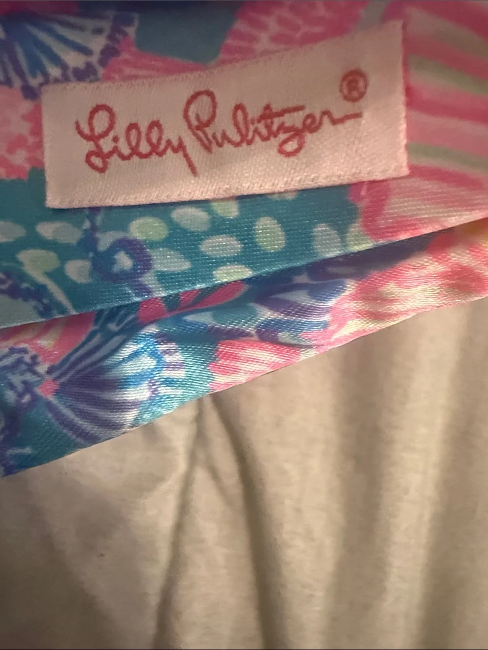 Lilly Pulitzer Pink and Aqua Floral Wide Knotted Headband
